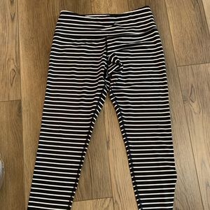 Black and white striped pants